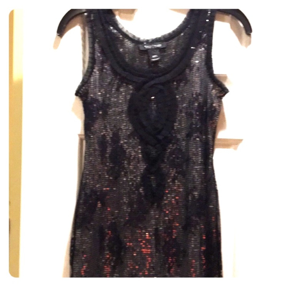 WHBM Black Sequin GNO top